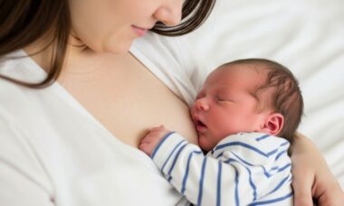 Bebé recién nacido en pecho materno piel con piel