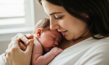 Madre y bebé en contacto cercano
